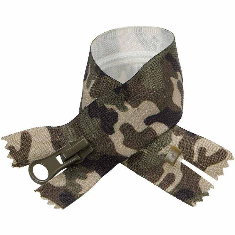 Camouflage Printed #5 Nylon Zipper Closed End Coil Zippers for Outdoor Apparel & Camping Gear