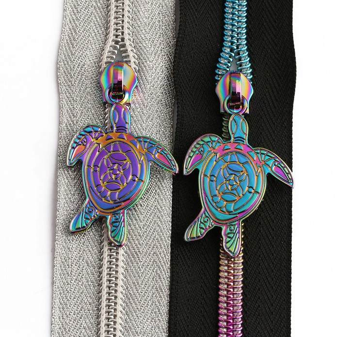 Rainbow Iridescent Sea Turtle Zipper Pulls