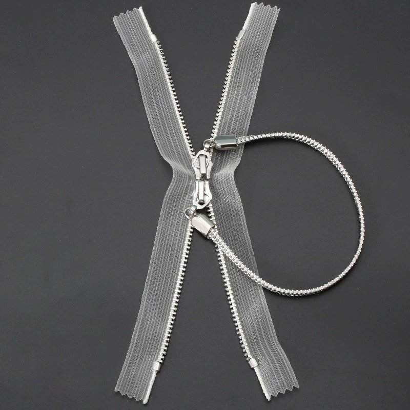 #5 Silver Metal Double Slider Closed End Zipper