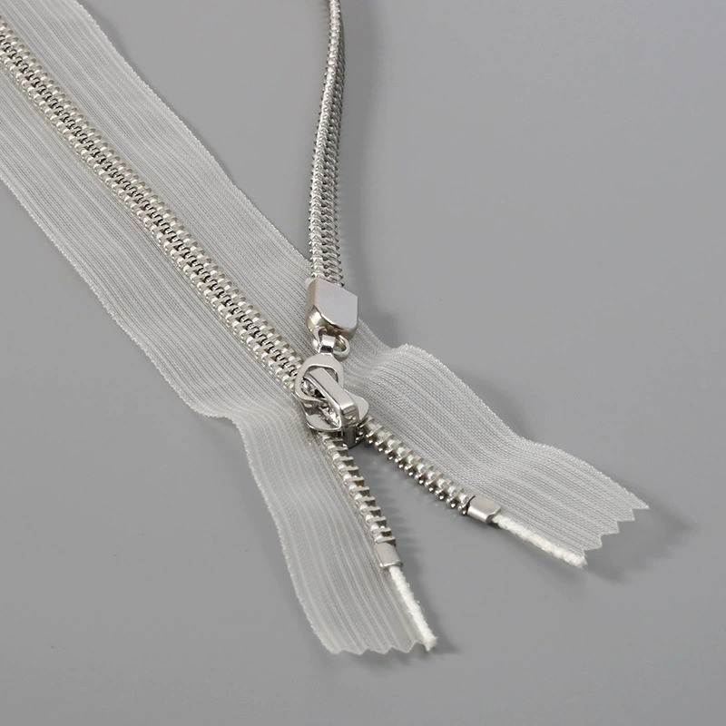 #5 Silver Metal Double Slider Closed End Zipper