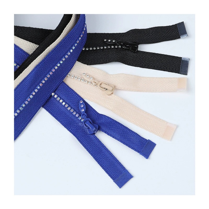 Royal Blue 4# Rhinestone Resin Zipper