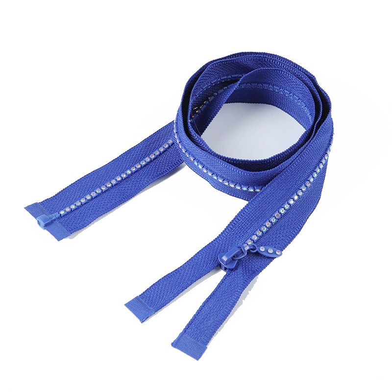 Royal Blue 4# Rhinestone Resin Zipper