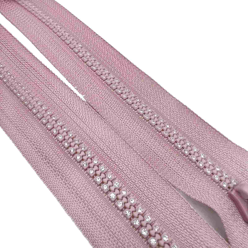 5# Resin Rhinestone Double Open-End Zipper