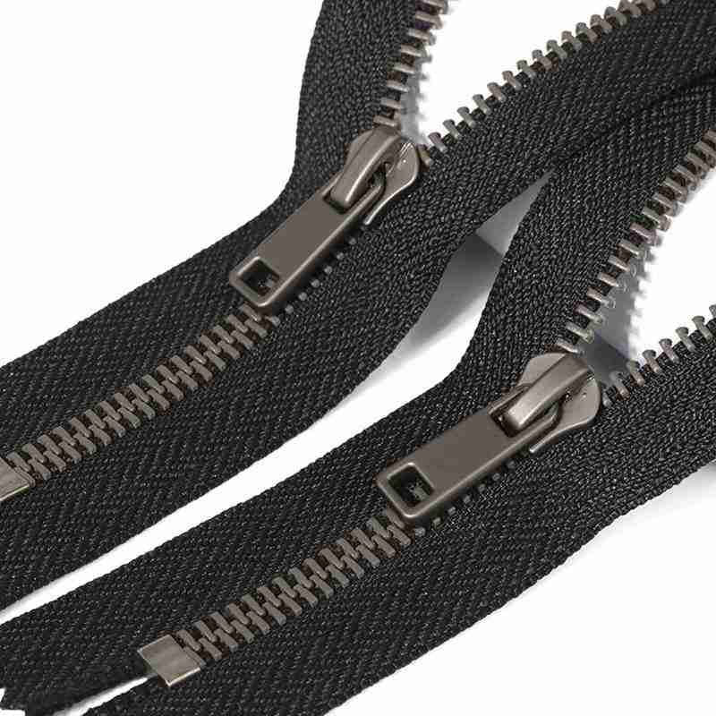 #5 Y Teeth Brass Metal Closed End Zipper Fog Gunmetal Finish 20cm for Garment Bag Pocket