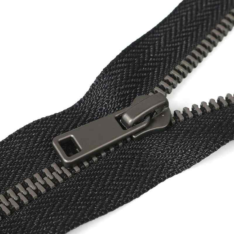 #5 Y Teeth Brass Metal Closed End Zipper Fog Gunmetal Finish 20cm for Garment Bag Pocket