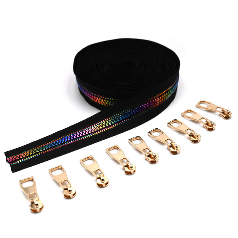 #5 resin rainbow teeth zipper tape