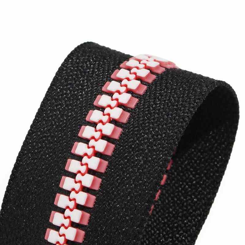 #5 Closed End 20cm Resin Zipper Pink White Track Teeth for Pocket, Backpack & Footwear