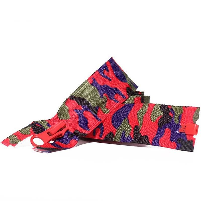 Camouflage Printed #5 Nylon Zipper Closed End Coil Zippers for Outdoor Apparel & Camping Gear