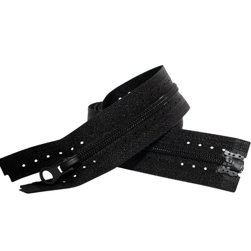 #3 Nylon Coil Open End Zipper Front Wear Rhinestone Dot Tape for Garment Bags Shoes Bedding