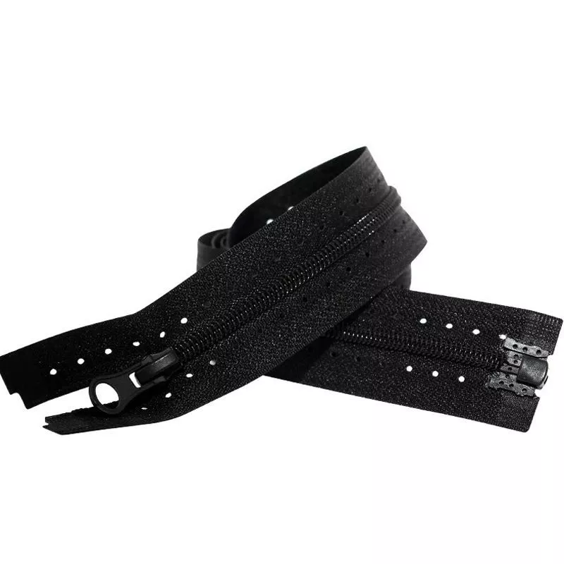 #3 Nylon Coil Open End Zipper Front Wear Rhinestone Dot Tape for Garment Bags Shoes Bedding