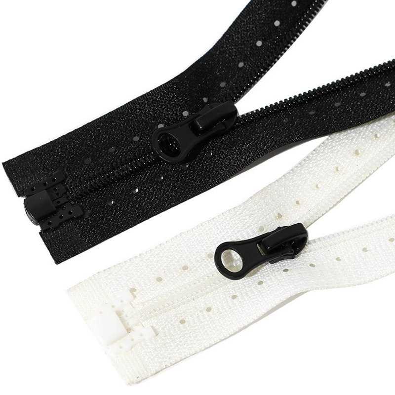 #3 Nylon Coil Open End Zipper Front Wear Rhinestone Dot Tape for Garment Bags Shoes Bedding