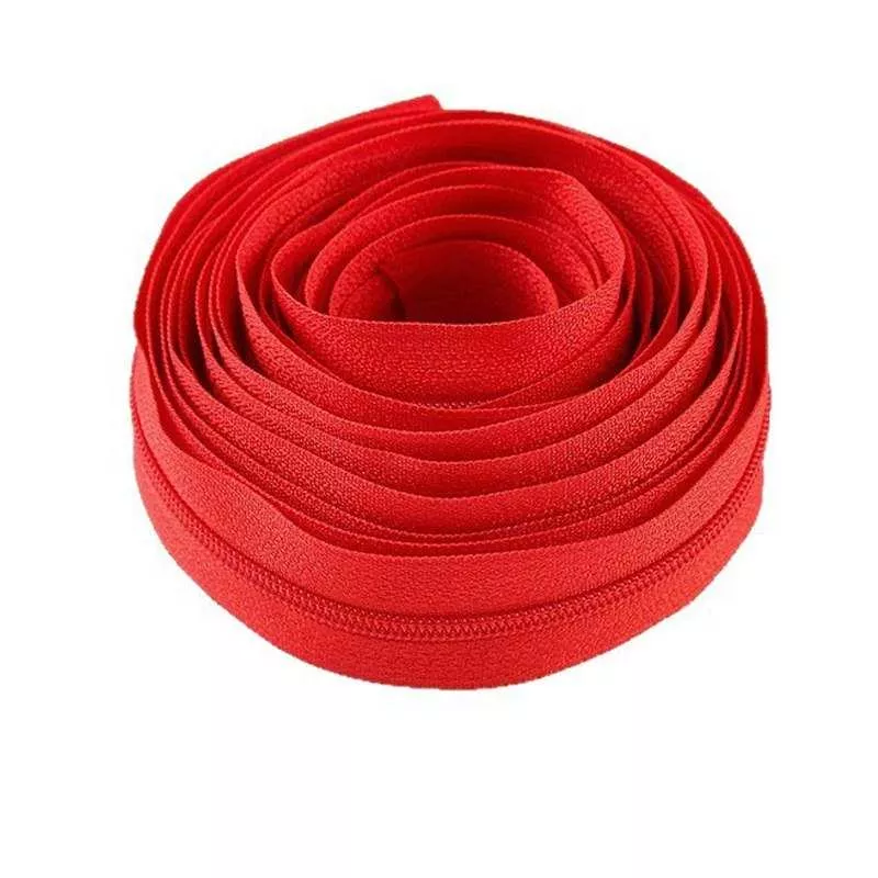 #3 Nylon Coil Zipper Roll Red Tape with Heart Shape Slider for Quilt & DIY Pouches