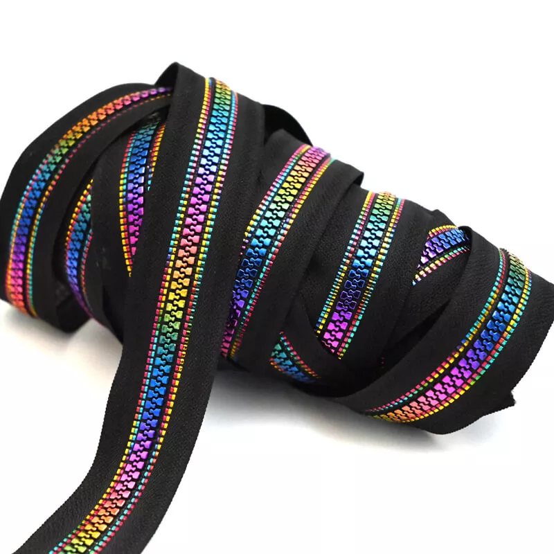 #5 resin rainbow teeth zipper tape