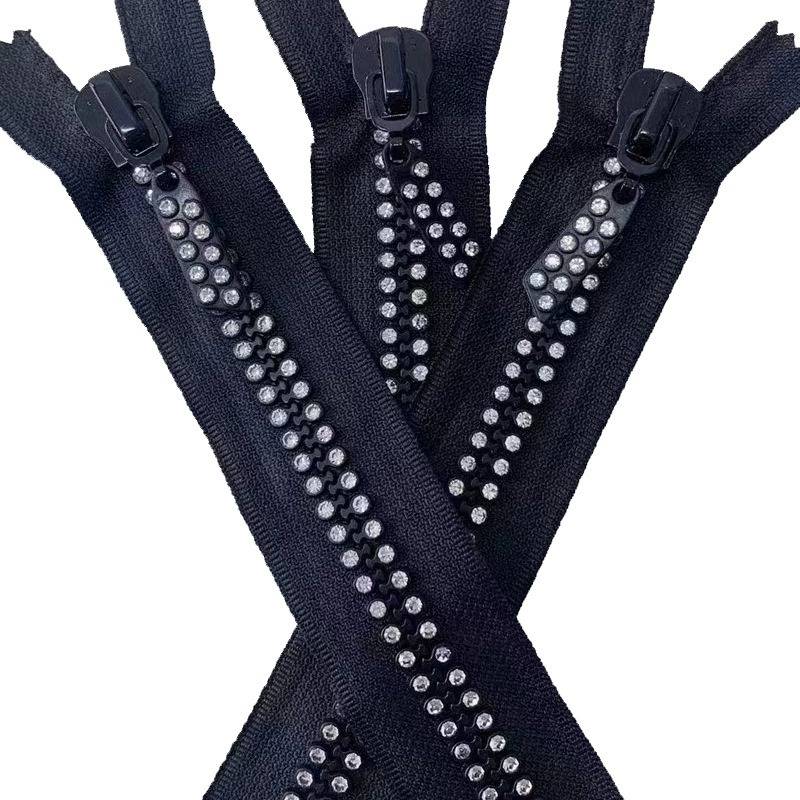8# Colorful AB Rhinestone Resin Zipper