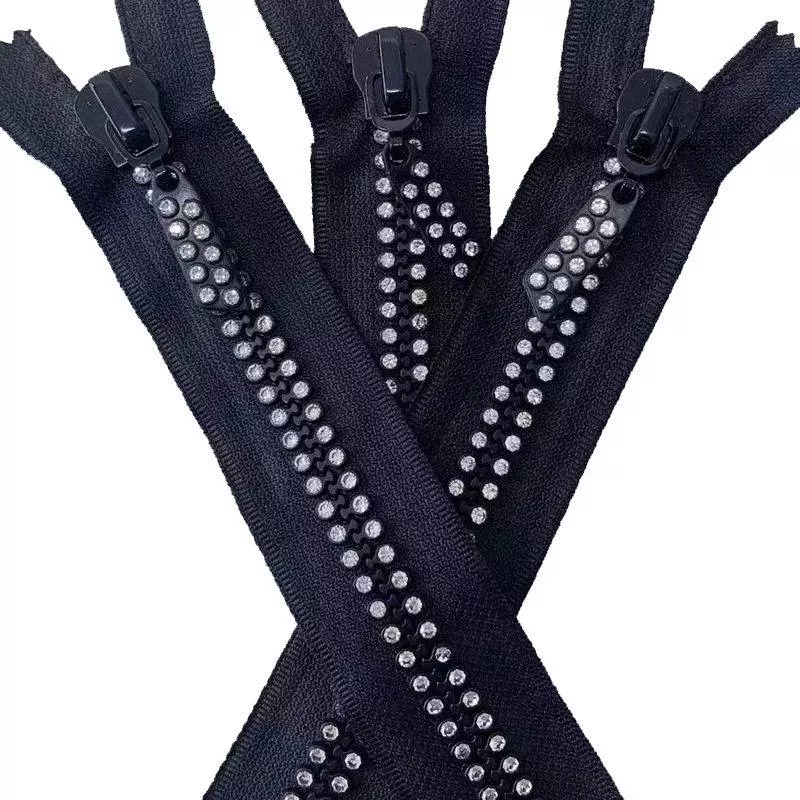 8# Colorful AB Rhinestone Resin Zipper