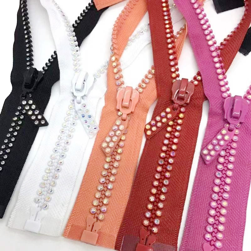 8# Colorful AB Rhinestone Resin Zipper