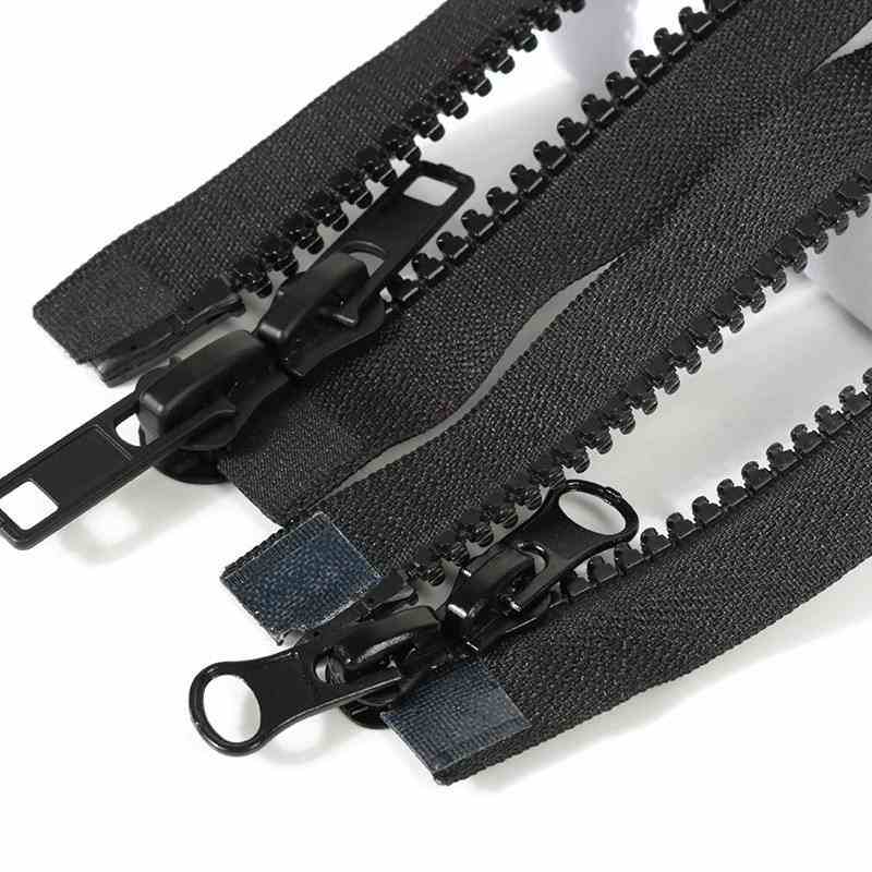 #5 Double Slider Resin Zipper Black Molded Teeth Double Open End for Jacket & Luggage