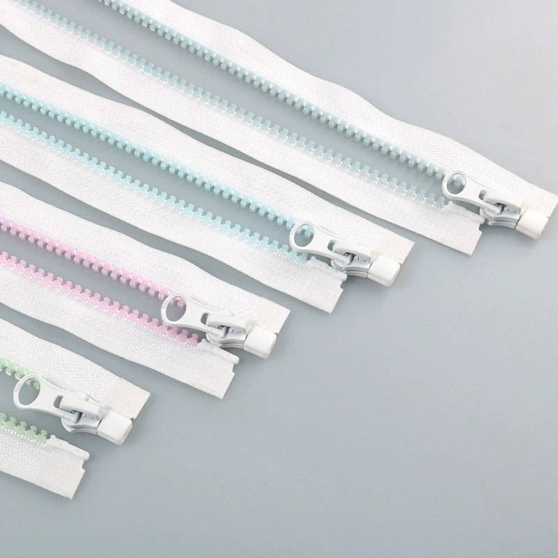 #3 #5 #8 Open End Resin Zipper Colorful Luminous Reflective Molded Teeth Separating Zipper for Fire Suit Outdoor Jacket