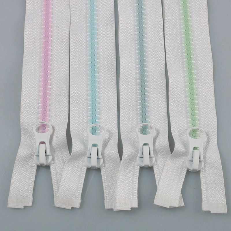 #3 #5 #8 Open End Resin Zipper Colorful Luminous Reflective Molded Teeth Separating Zipper for Fire Suit Outdoor Jacket