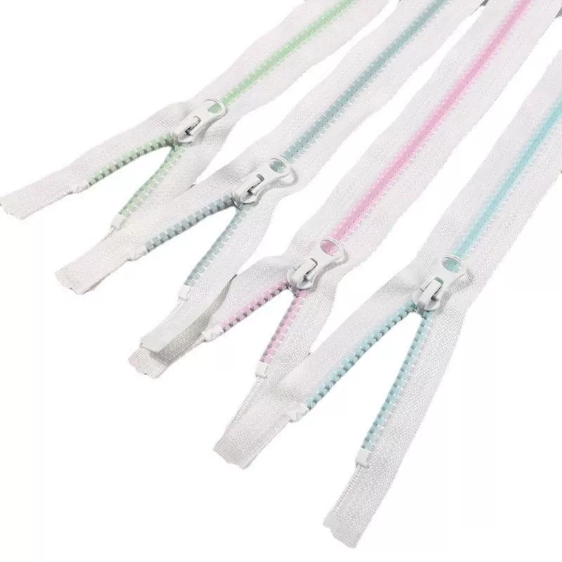 #3 #5 #8 Open End Resin Zipper Colorful Luminous Reflective Molded Teeth Separating Zipper for Fire Suit Outdoor Jacket