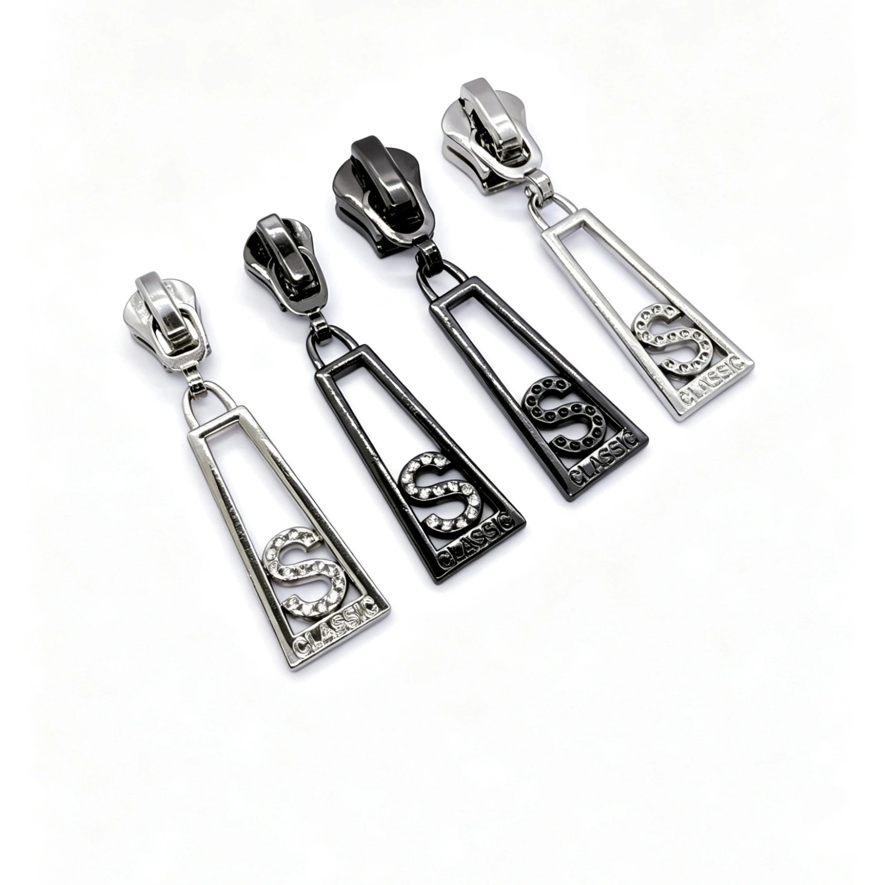 Classic Hollow Frame Alphabet S Zipper Heads