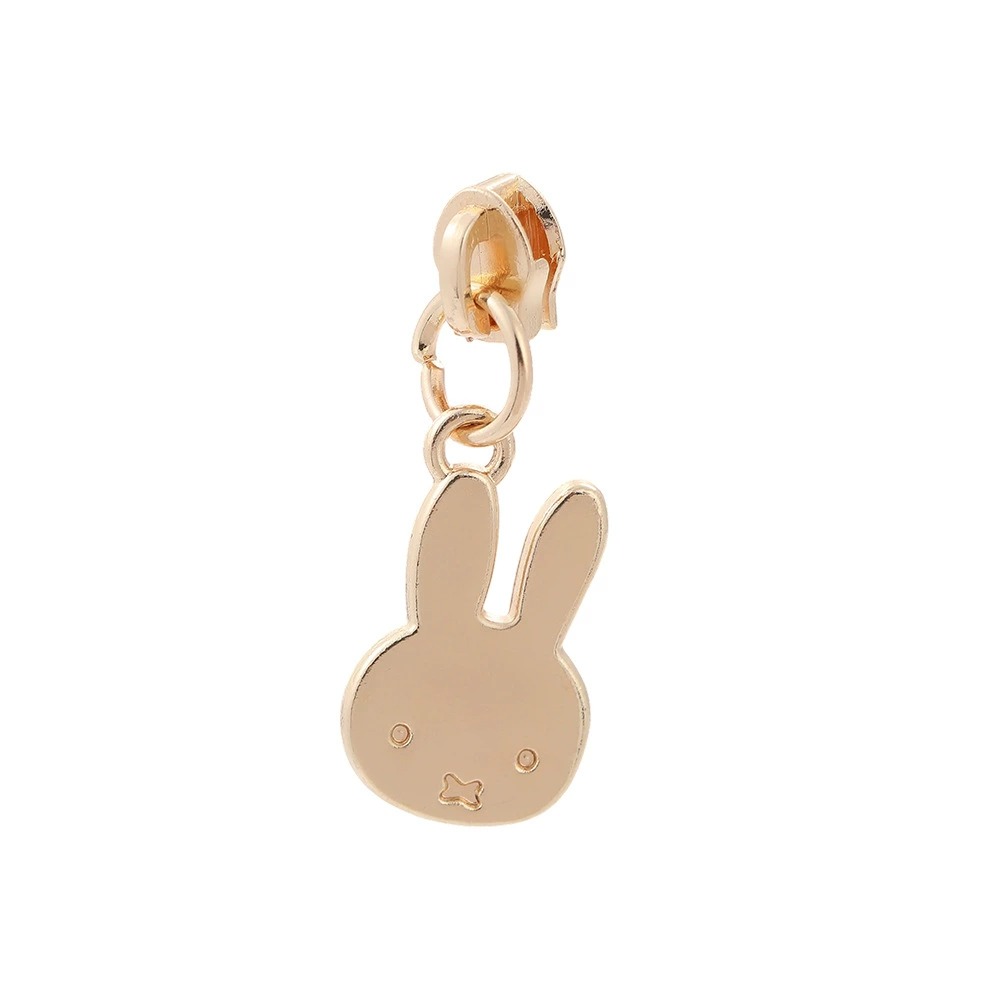 Gold Bunny Rabbit Shaped Detachable Zipper Pulls