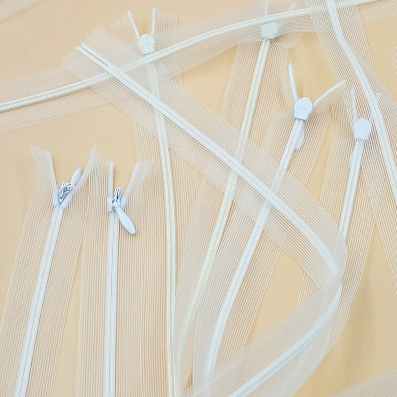 White Ultrasonic Mesh Invisible Zipper