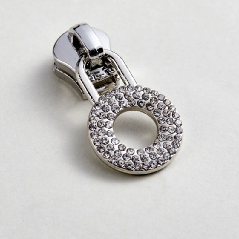 Rhinestone-encrusted Donut Zipper Slider