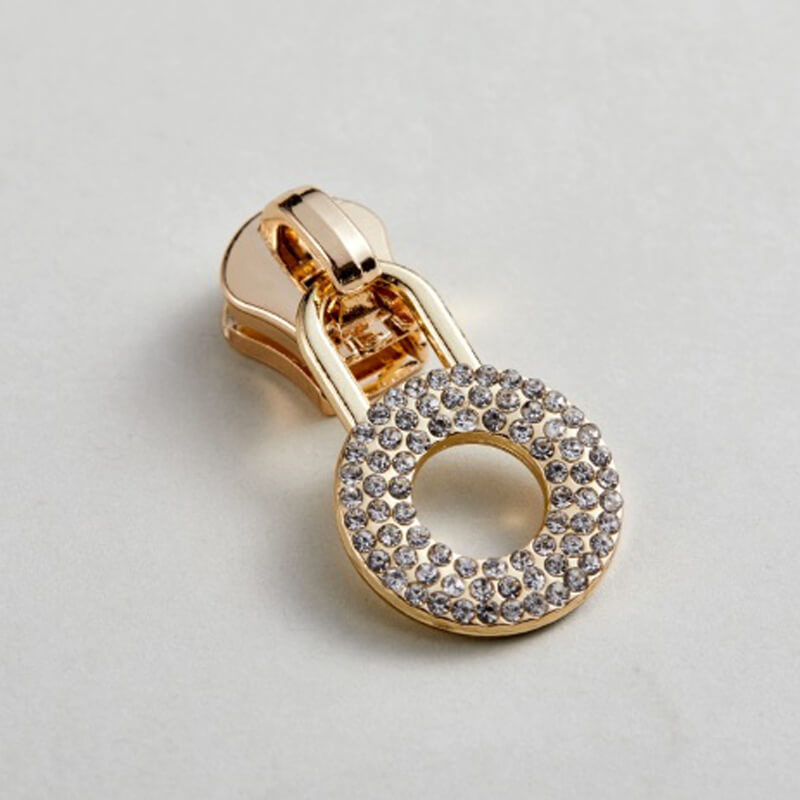 Rhinestone-encrusted Donut Zipper Slider