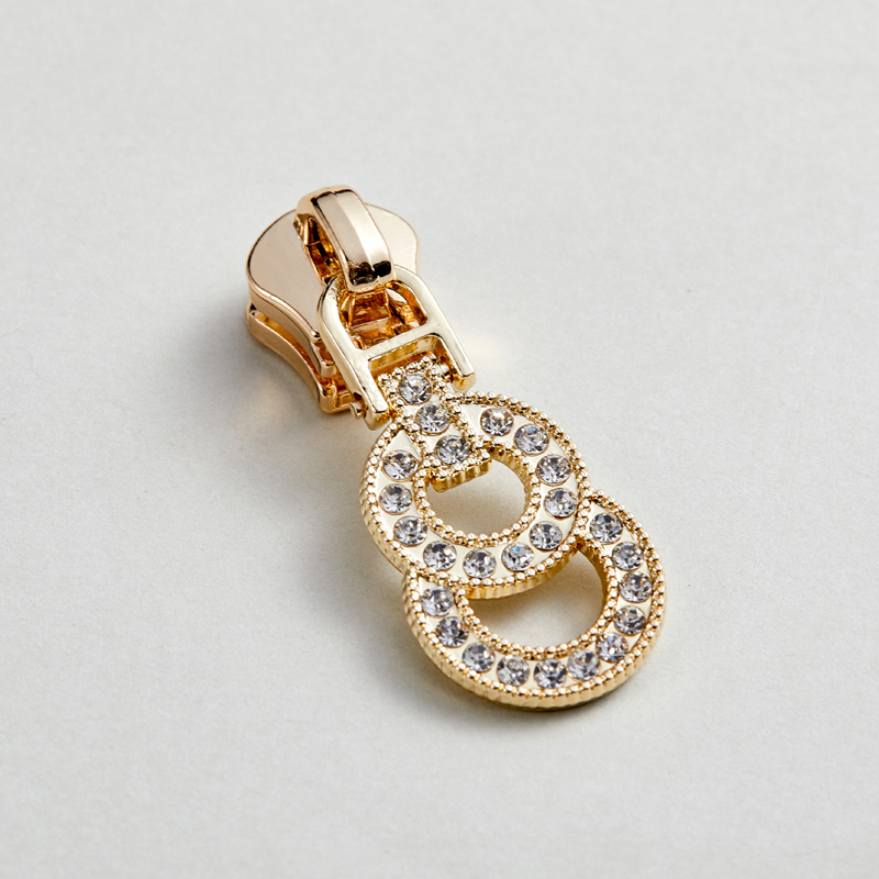 Rhinestone-encrusted Donut Zipper Slider