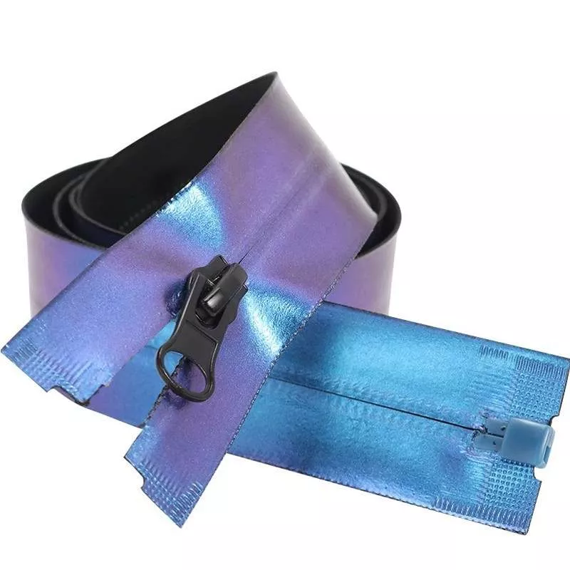#5 Waterproof Nylon Coil Open End Zipper Iridescent Chameleon Tape