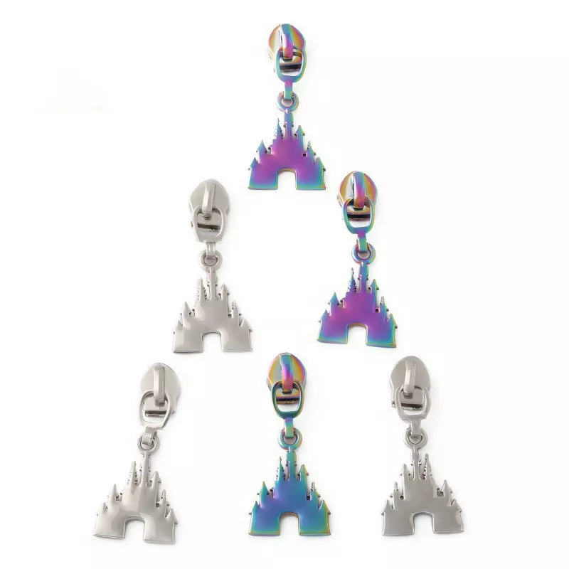 Castle Shaped Metal Zipper Pulls