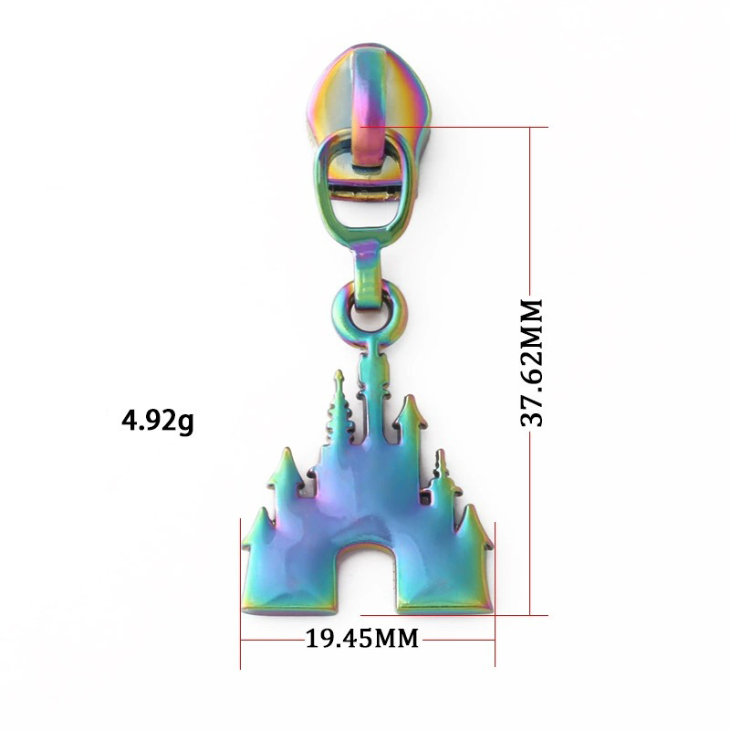 Castle Shaped Metal Zipper Pulls