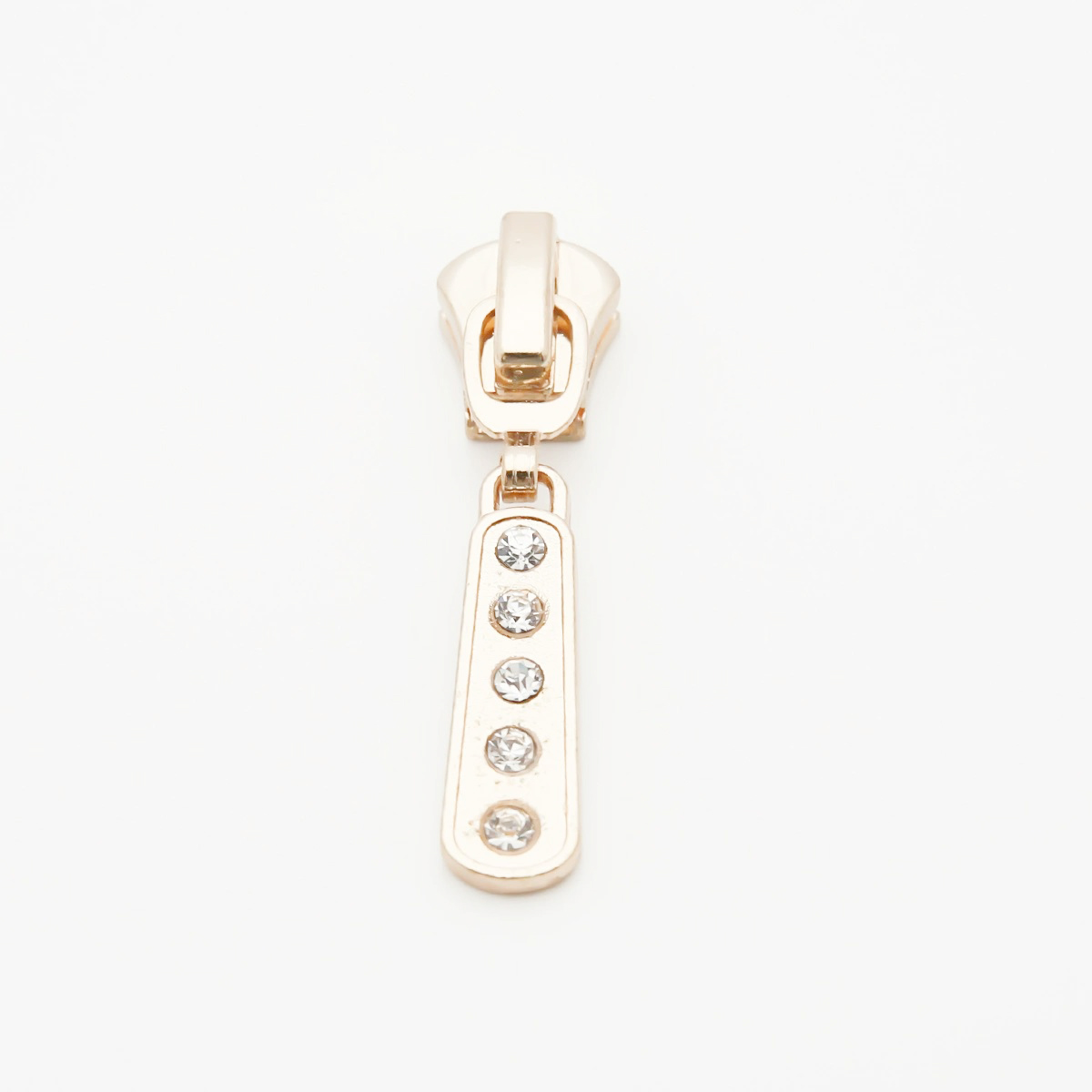 Five Round Rhinestone Long Bar Zipper Pulls