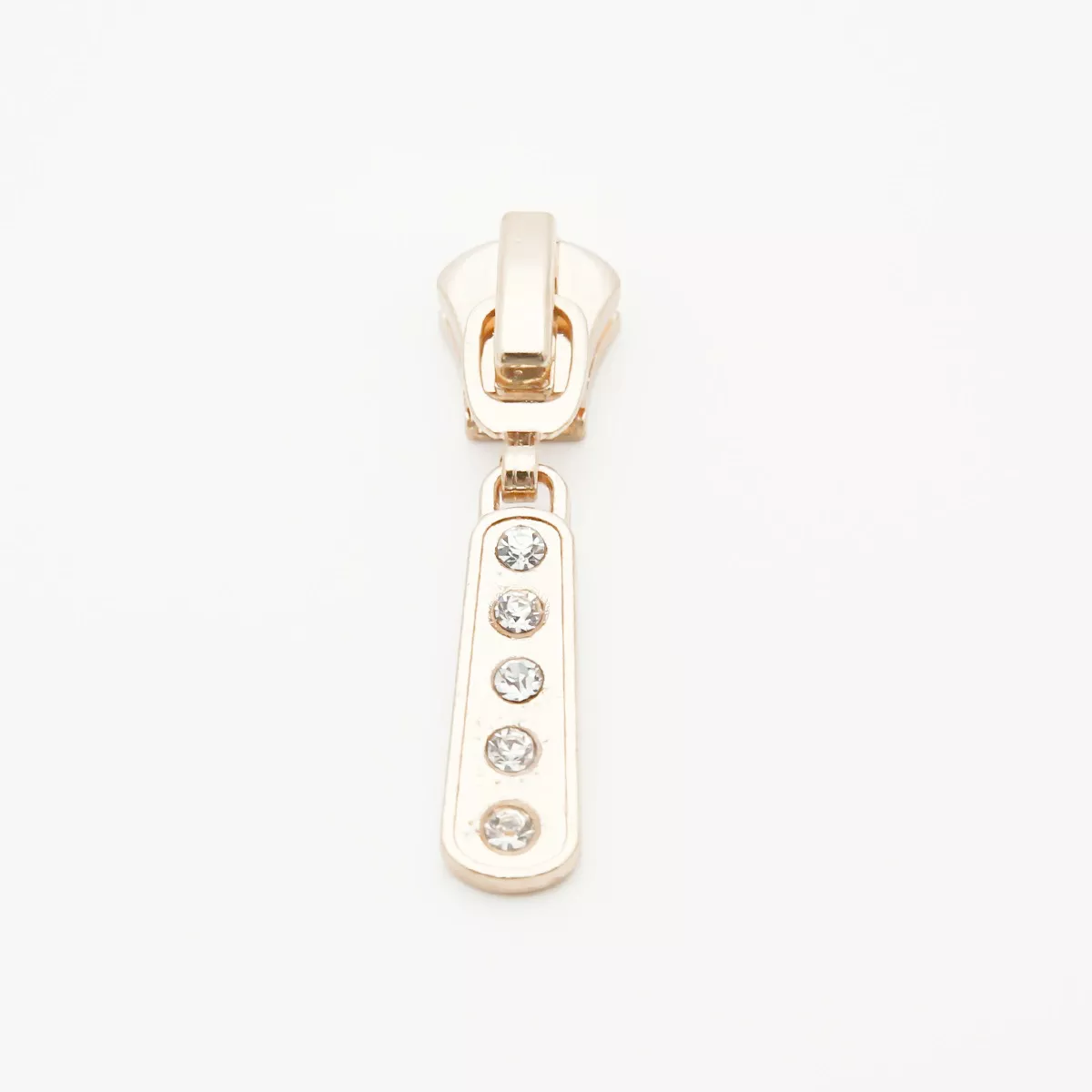 Five Round Rhinestone Long Bar Zipper Pulls