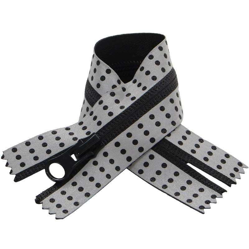 No.5 Reflective Polka Dot Closed End Nylon Coil Zippers