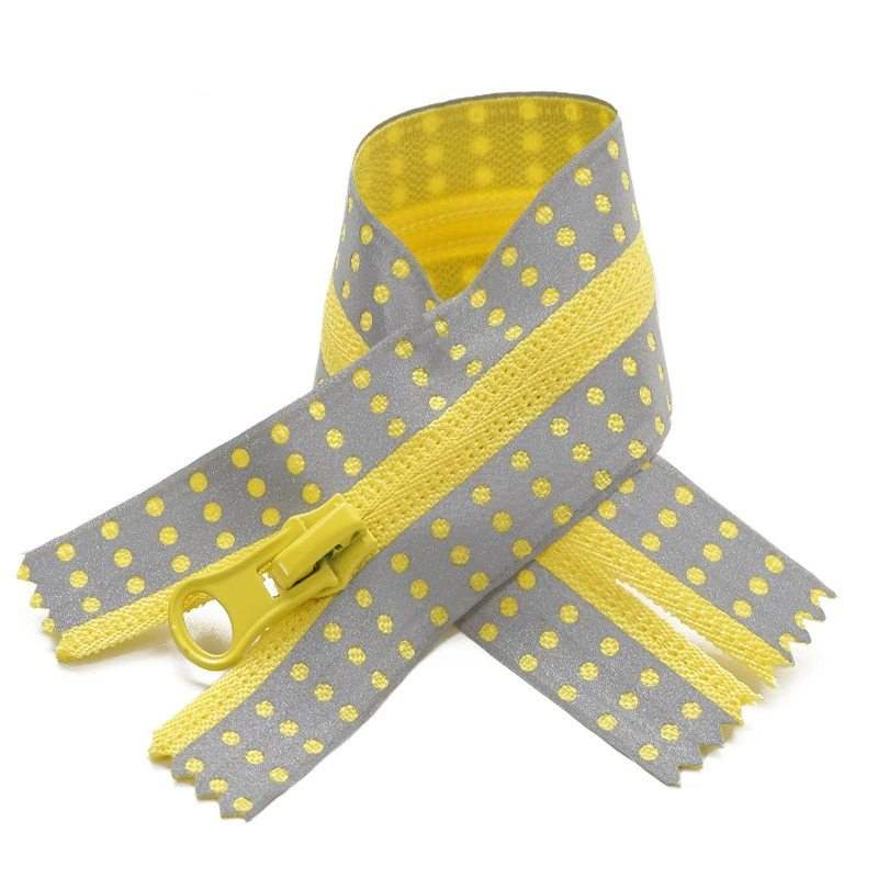 No.5 Reflective Polka Dot Closed End Nylon Coil Zippers