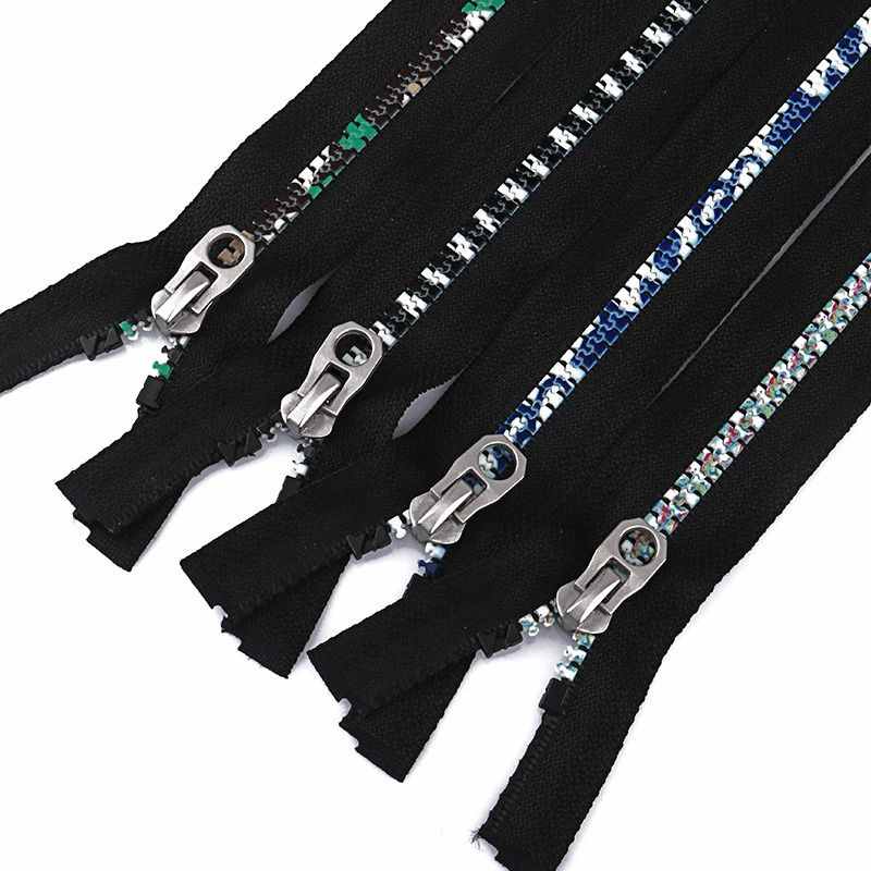 #5 Open End Heat Transfer Printed Resin Zipper Color Pattern Teeth for Garment Placket