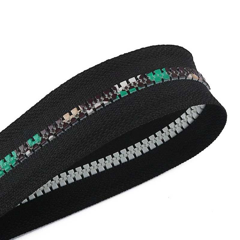 #5 Open End Heat Transfer Printed Resin Zipper Color Pattern Teeth for Garment Placket