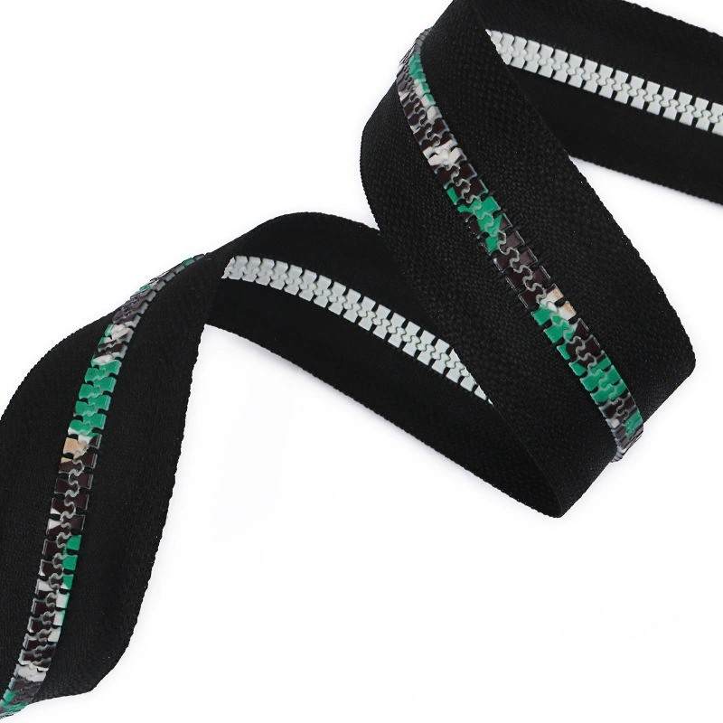 #5 Open End Heat Transfer Printed Resin Zipper Color Pattern Teeth for Garment Placket