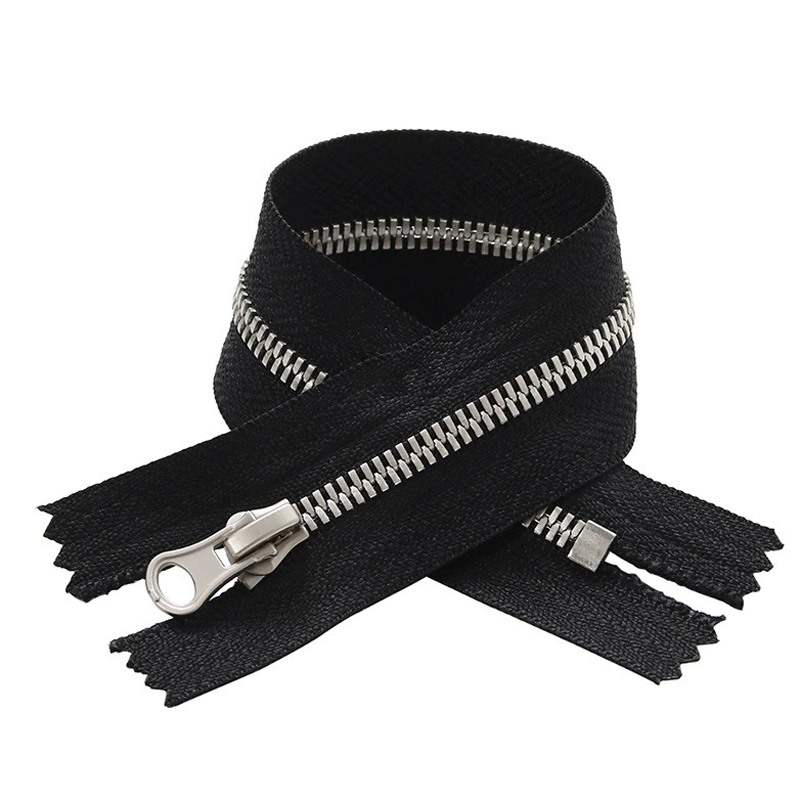 #3 #5 #8 Closed End Brass Metal Zipper Golden Teeth Black Tape for Leather Coat Wallet Bag Pocket