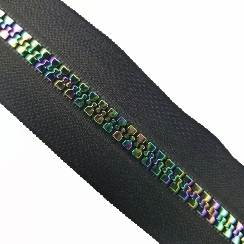 Bold #5 Oil-Slick Rainbow Resin Zipper Tape