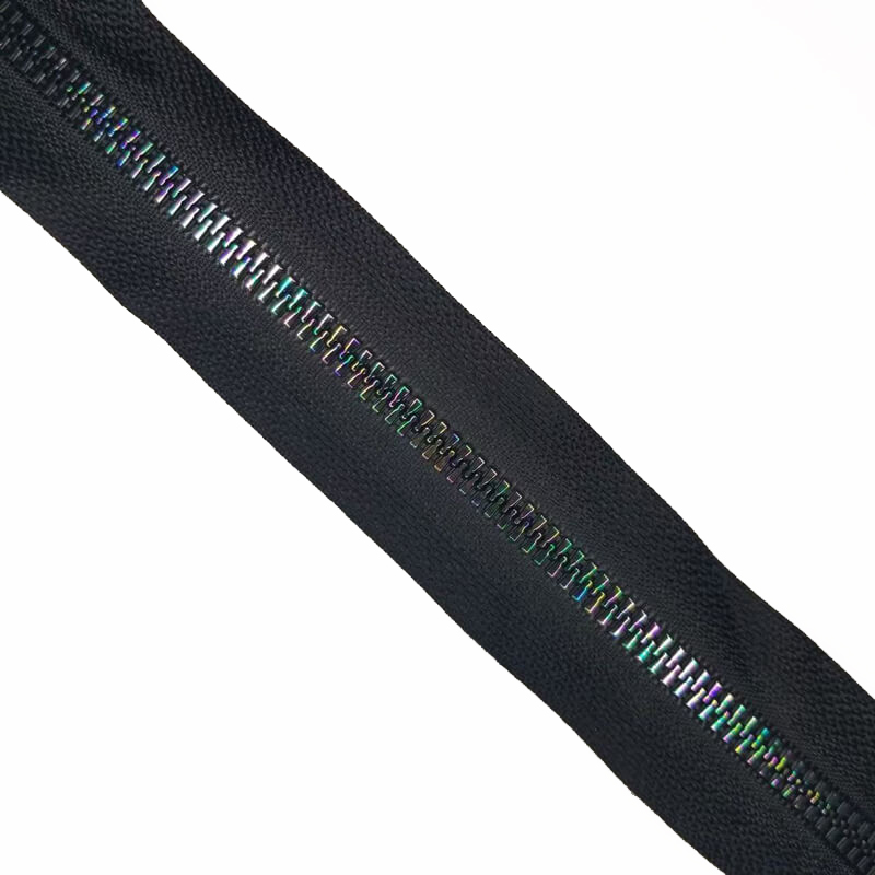 Edgy #5 Oil-Slick Rainbow Fine-Tooth Resin Zipper Tape