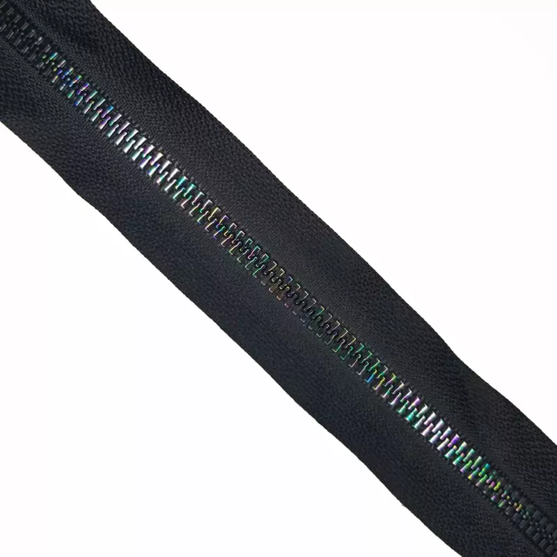 Edgy #5 Oil-Slick Rainbow Fine-Tooth Resin Zipper Tape