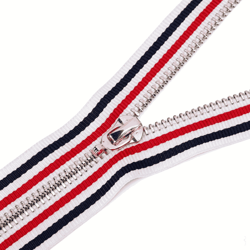 5# Striped Canvas Tape Metal Zipper