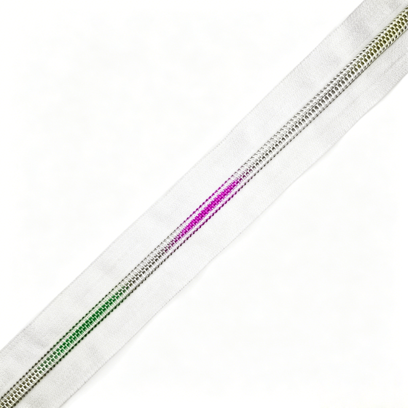 wholesale-5-rainbow-tooth-nylon-zipper-tape-white-fabric